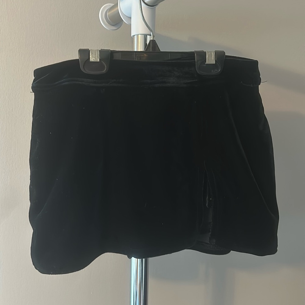 Urban outfitters mini velvet skirt with shorts underneath